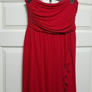 Tinley Road red strapless ruffle dress